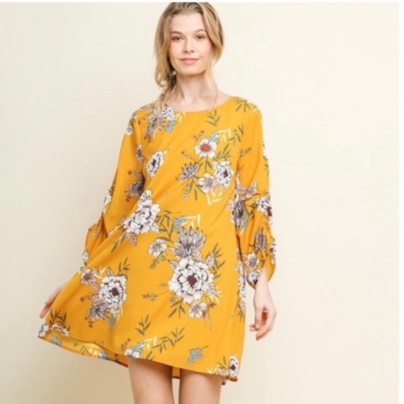 Yellow Floral Tunic Dress - Picture 5 of 6